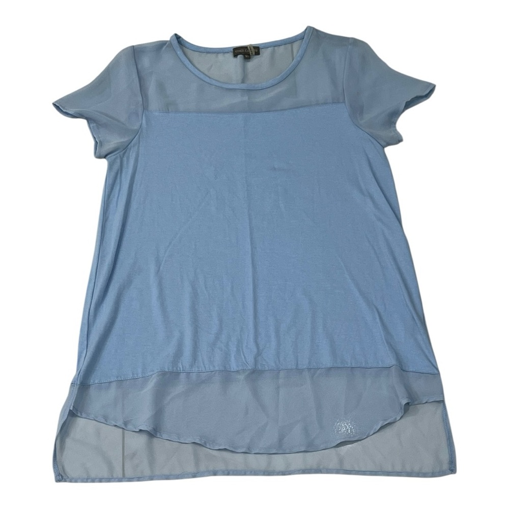 Vince Camuto Blue High Low Asymmetrical Blouse NWOT. BOX27